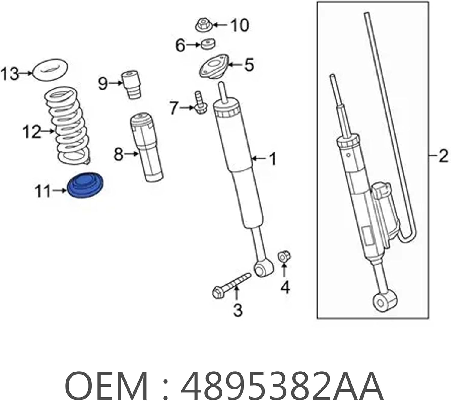 Rear Upper Coil Spring Insulators, Coil Spring Isolators Fit for 2014-2023, 2005-2012 Chrysler 300, 2008-2023 Dodge Challenger, 2006-2023 Dodge Charger, 2005-2007 Dodge Magnum (2 Pcs)