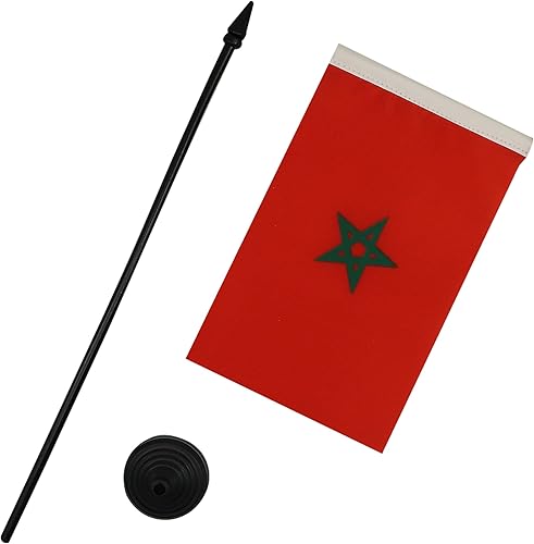 Miniatura 300 de Bandera de mesa Sierra Leona de 5 x 8 pulgadas, bandera de escritorio de Sierra Leona, 8.3 x 5.5 in, barra y base de plástico negro AZ FLAG