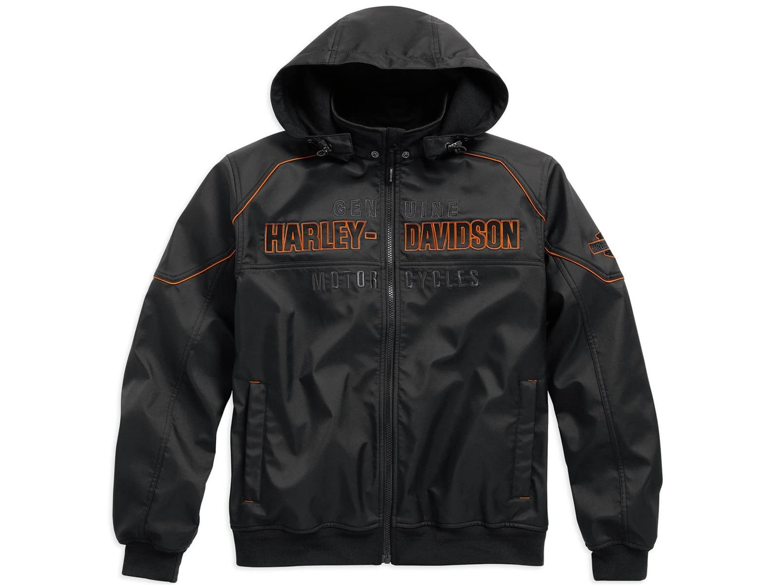 HARLEY-DAVIDSON Idyll Performance Softshelljacke Herren Outdoor Jacke mit herausnehmbarer Kapuze 100% Winddicht