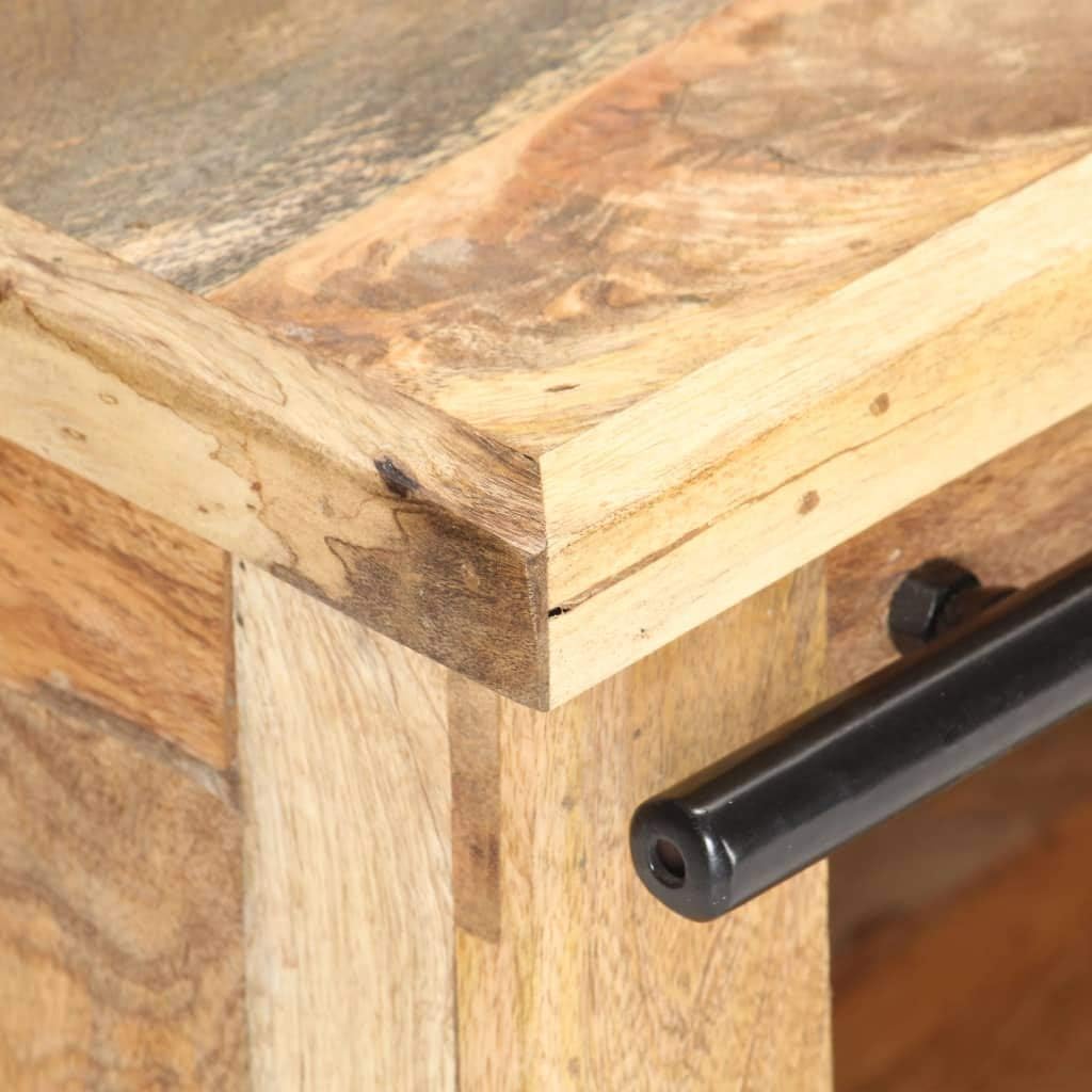 TV Stand Storage Cabinet with Drawer Side Cabinet End Side Table for Living Room 35.4"x13.8"x15.7" Solid Mango Wood