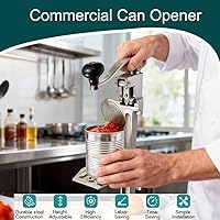 Vista 2 de Abrelatas comercial resistente, abrelatas industrial de mesa manual para latas grandes