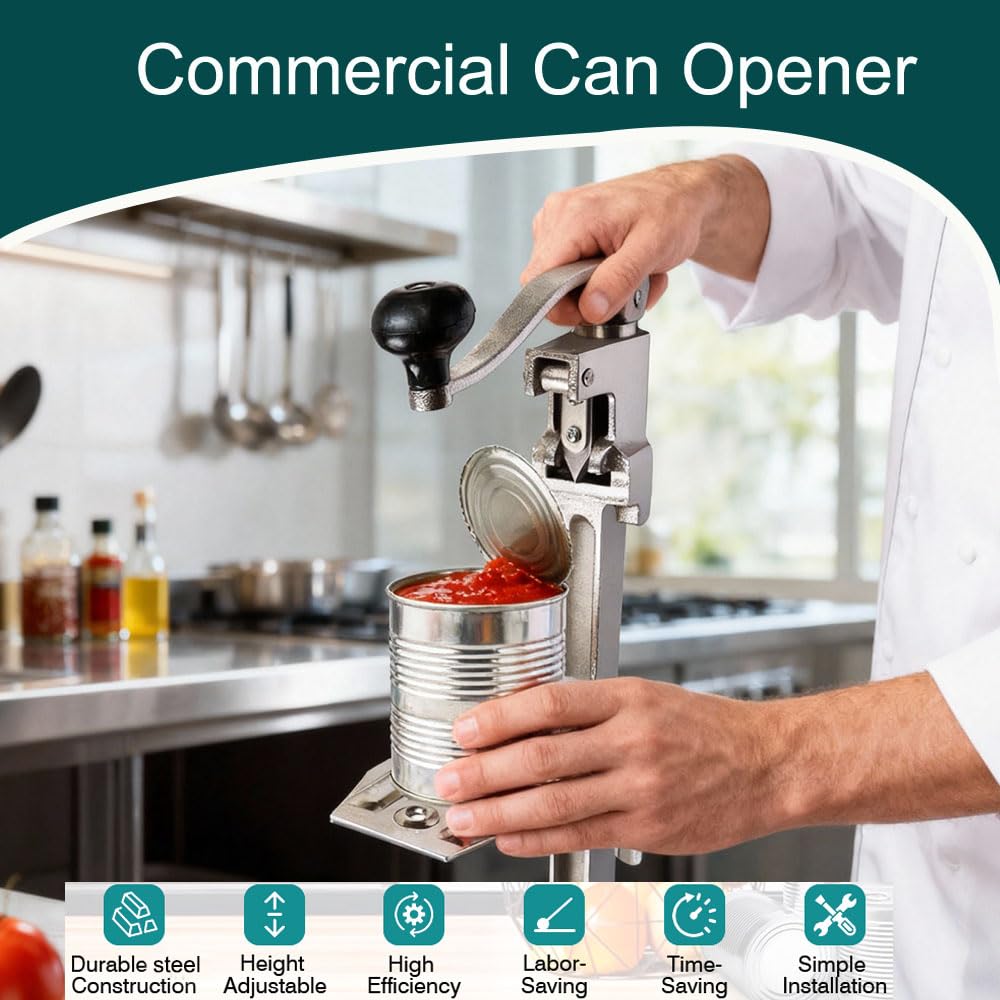 Abrelatas comercial, abrelatas industrial resistente para latas grandes, abrelatas manual para 11100
