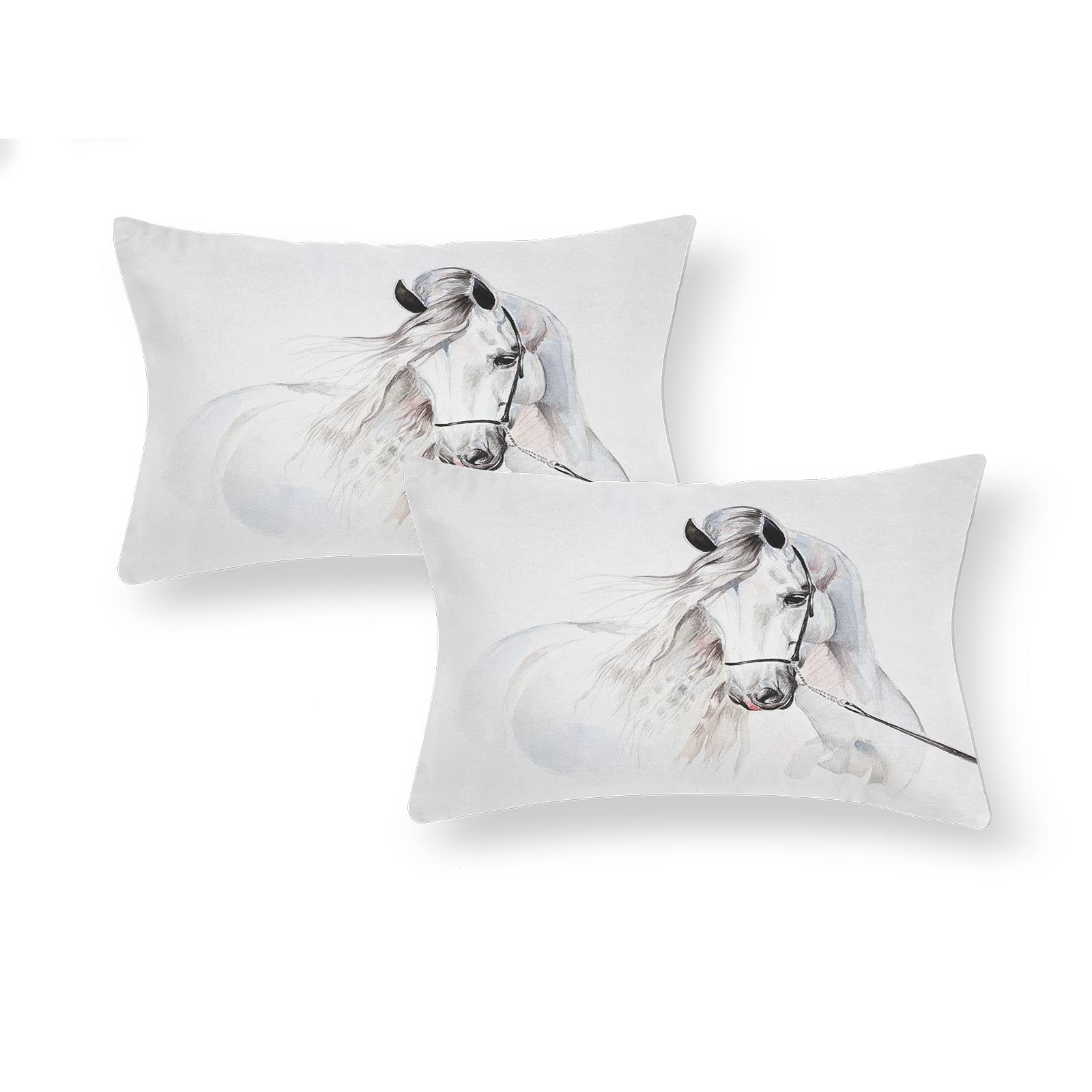 Set Biancheria Letto Con Stampa Cavalli - Microfibra Morbida - Con Cerniera Nascosta - Per Bambini E Ragazzi - Design Colorato 3D - Foto 7