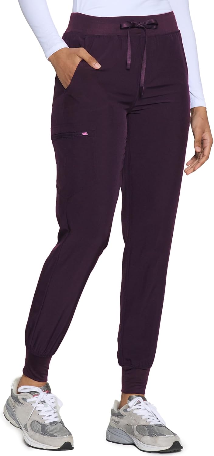 COZYFIT Womens Scrub Pants - Soft Stretch Yoga Style with 5 Pockets, Slim Fit Jogger Scrubs Pants for Women Tall