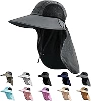 ZOORON UPF 50+ Sun Hat with Neck Flap for Men & Women - Wide Brim UV Protective Hiking Fishing Hat