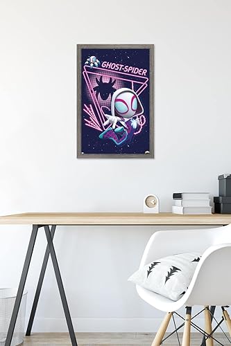 Vista 72 de Trends International Marvel Spidey And His Amazing Friends - Ghost Spider Wall Poster, 34L x 22.4W, Black Framed Version