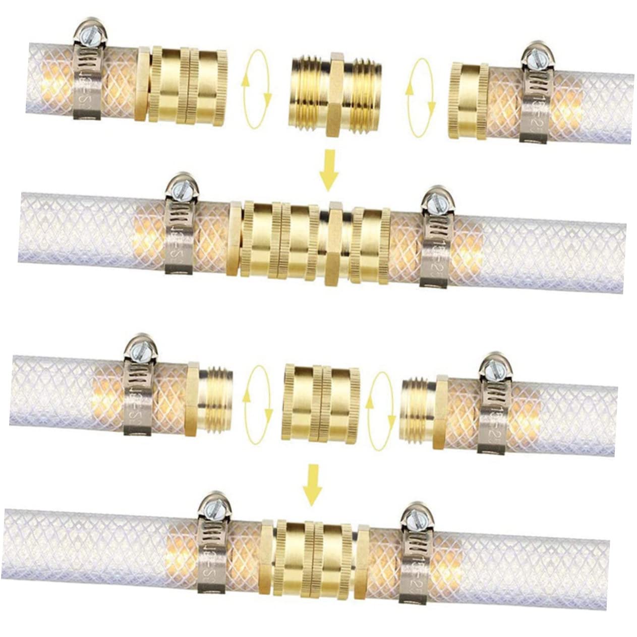 YARNOW 4 Set di Adattatori per Tubi Flessibili da Giardino Parti di Tubi Flessibili Connettori Robusti E Antiruggine 2 Paia*4