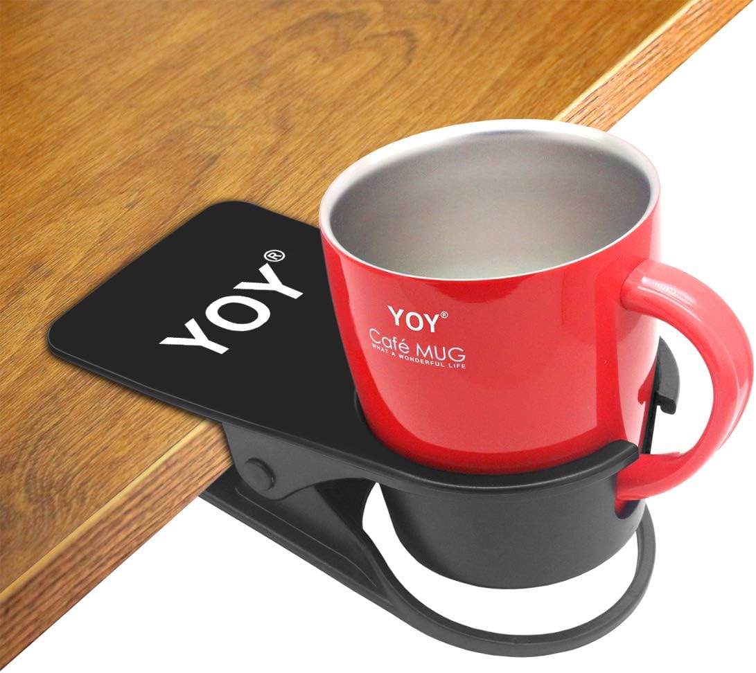 YOY Drink Cup Holder Clip Table Desk Side Water Glass