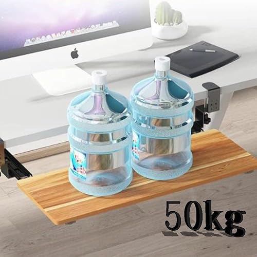 Miniatura 4 de DIBAKO Plataforma de teclado ajustable, plataforma ergonómica de madera extraíble de 30 pulgadas, extensor de escritorio deslizante, estante para