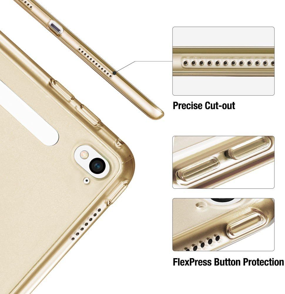 ESR iPad Pro 9.7 Case, [Corner Protection] Soft TPU Bumper Edge Slim Fit Leather Smart Case Cover with Auto Sleep/Wake Compatible for Apple iPad Pro 9.7 inch (2016 Edition)_Champagne Gold