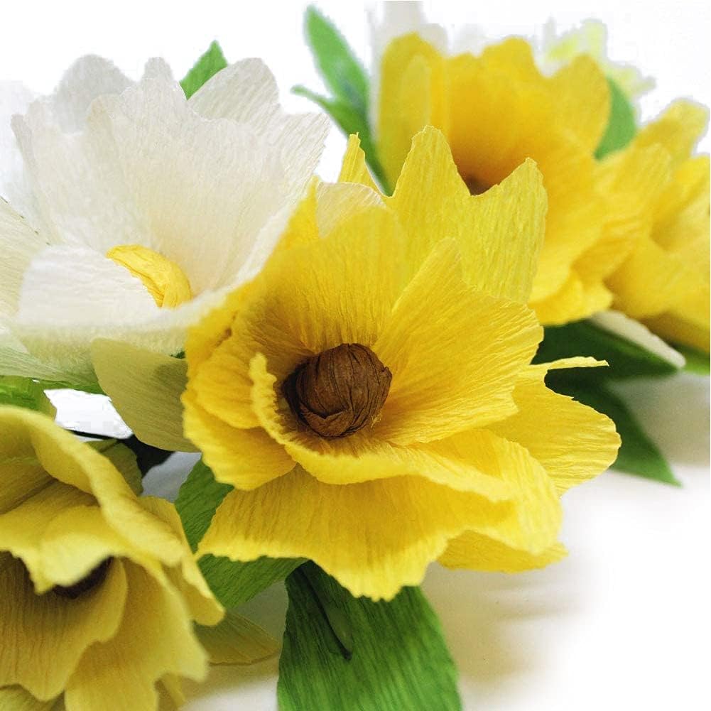 wonderfulstore2019 70g Premium Crepe Paper Rolls - 8ft Length/20in Width (Shades of Yellow)
