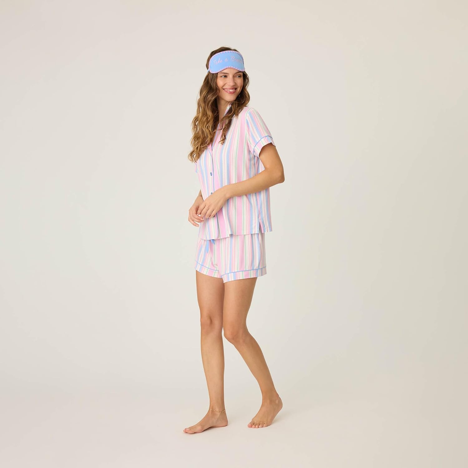 PJ Salvage womens Bayside Dreams 2-piece Short-sleeve Pajama Set With Headband - Image 4