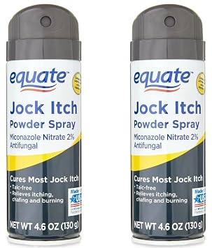 Equate Athletes Jock Itch Powder Spray, 4.6 oz Pack of 2
