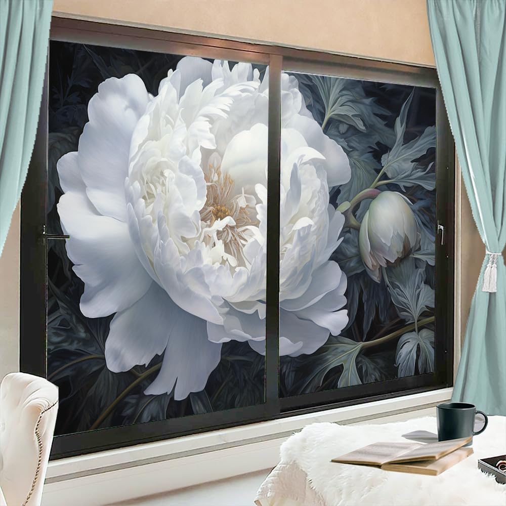 Pellicola Per Vetri Privacy ChicSkin | Bianco Satinato Con Motivo Fiori Selvatici | Adesiva Static Cling Per Finestre Cucina E Bagno | 39 X 150 Cm
