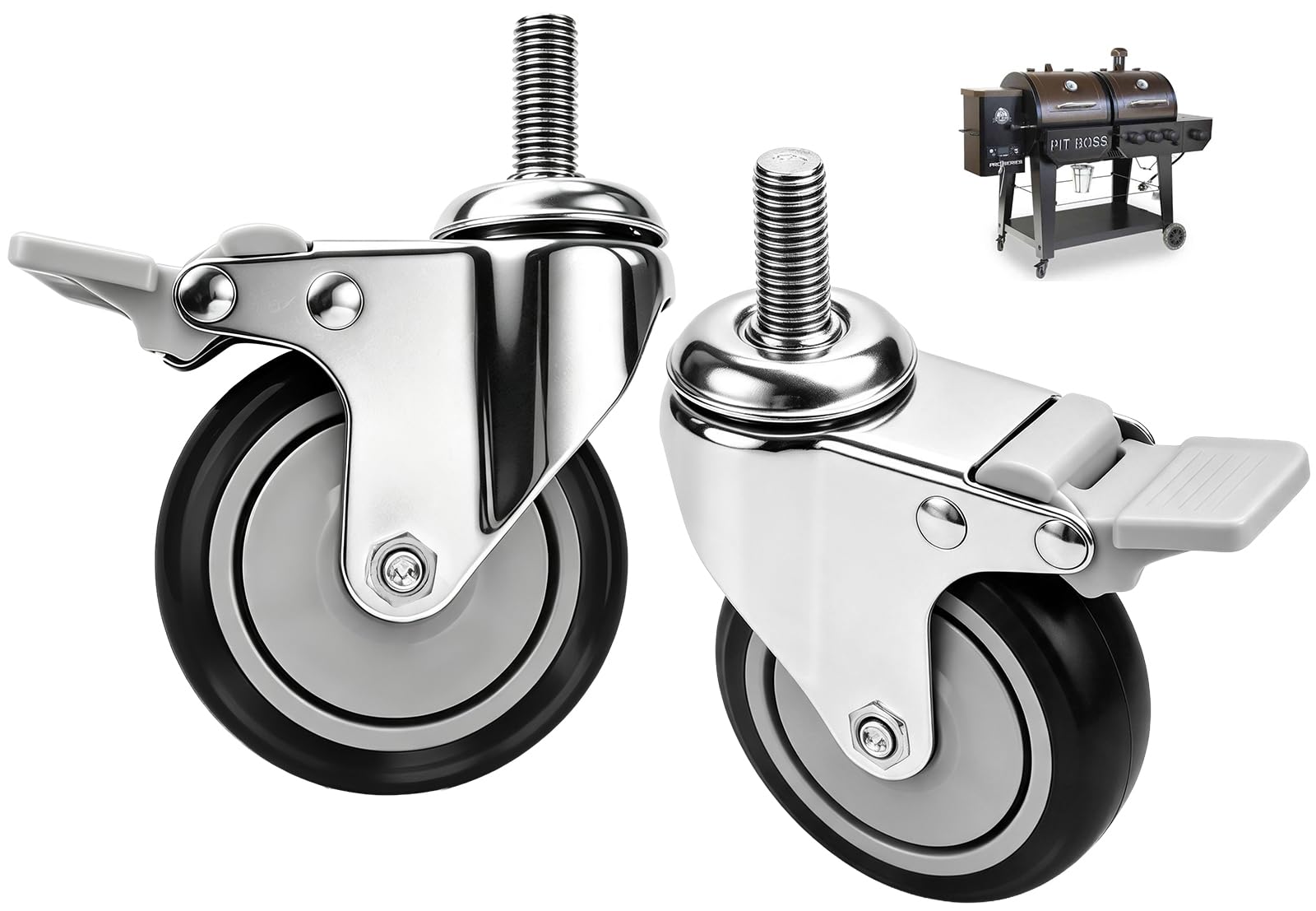 74064 Locking Caster Wheels for Pit Boss Pro Series 1100,Pit Boss 820 Grill