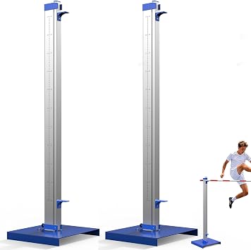 Track & Field High Jump Standards, 2PCS Aluminum Stands Adjustable 17.5ft