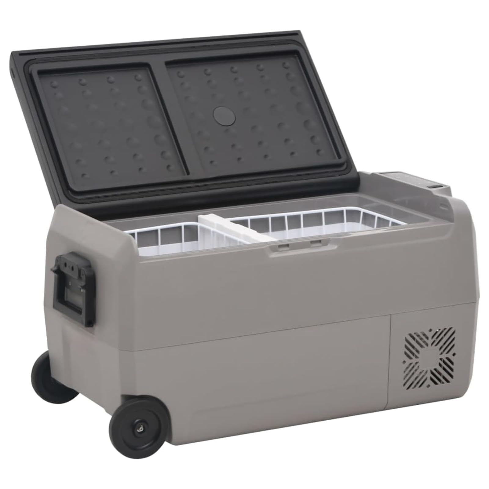 BaraSh Nevera con Ruedas y Adaptador PP y PE Negro y Gris 60 L Nevera Portatil Nevera PequeñA Portatil