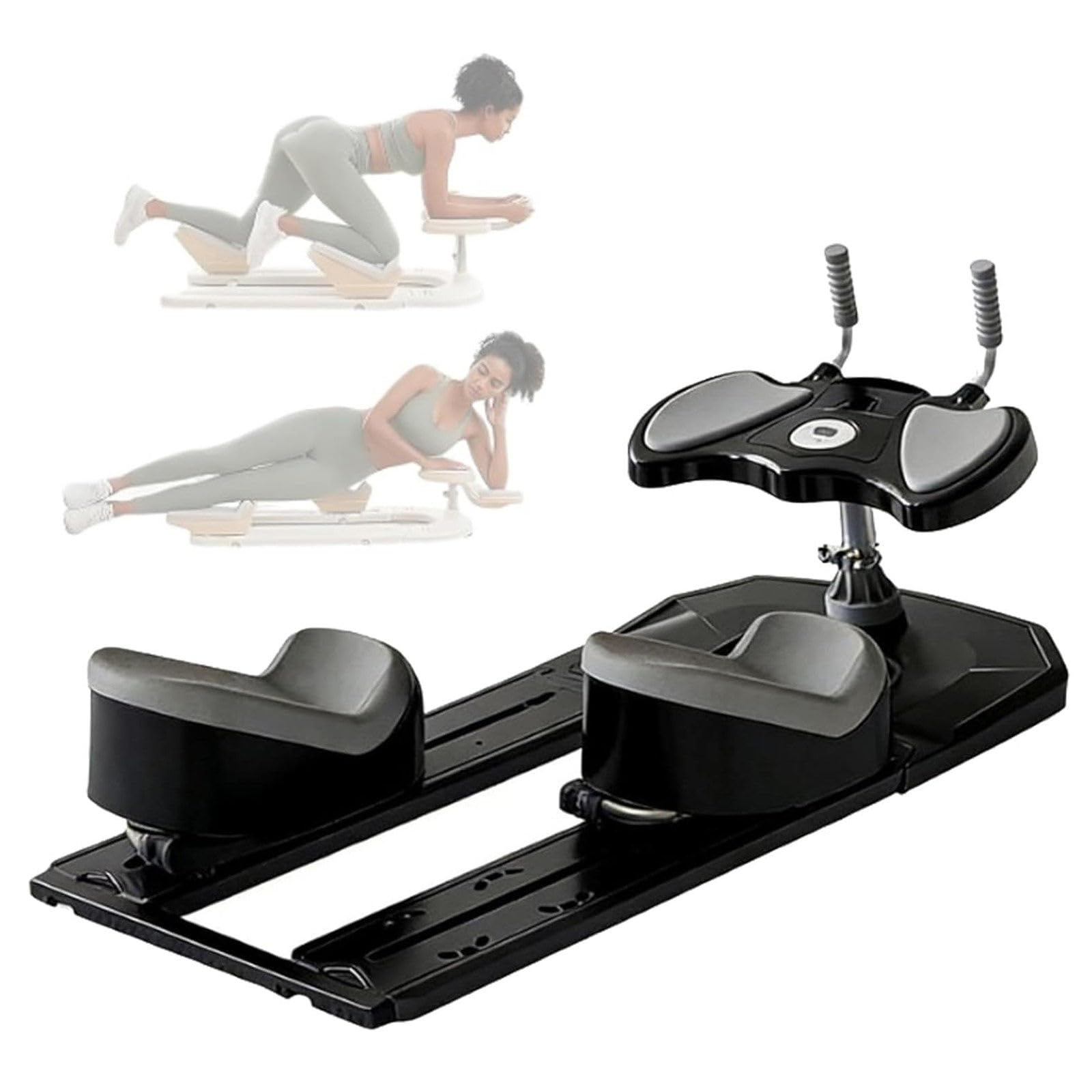DDZJTPP Spine Twist and Stretch Trainer, Crawling Training Machine with LED Counter & Auto Rebound Roller 3 Adjustable Detachable for Full Body Home Workouts Black