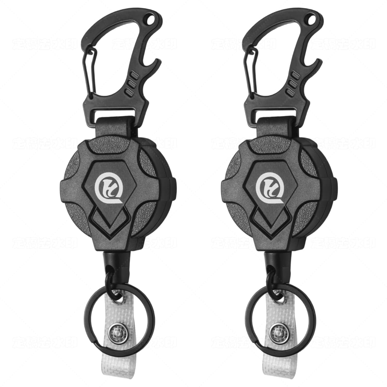 Heavy Duty Badge Reels Retractable Keychain for Men with Carabiner & Bottle Opener– 2 Pack Id Badge Holders Retractable Clip with 31.5" Steel Wire