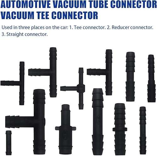 Miniatura 5 de BELOMI Kit surtido de conectores de vacío de 113 piezas, juego de conectores de manguera de vacío universales de nailon para automóvil, 12 tamaños