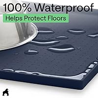 Vista 18 de GORILLA GRIP - Tapete de silicona 100% impermeable con bordes elevados sin BPA para mascotas, tapetes para alimentos de perros y gatos que contienen