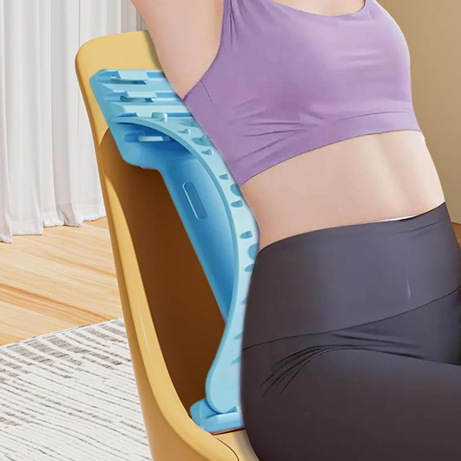 Étireur lombaire réglable à 3 niveaux – Écarteur lombaire – Masseur lombaire antidérapant réglable pour la récupération du corps, relâchement musculaire, yoga, entraînement, fitness