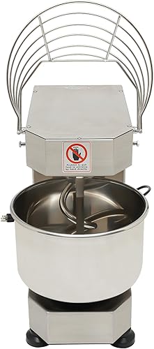 Vista 5 de Máquina de amasado de masa comercial 750 W Mezclador de masa en espiral eléctrico de alta resistencia 10.6QT Máquina mezcladora de harina de doble