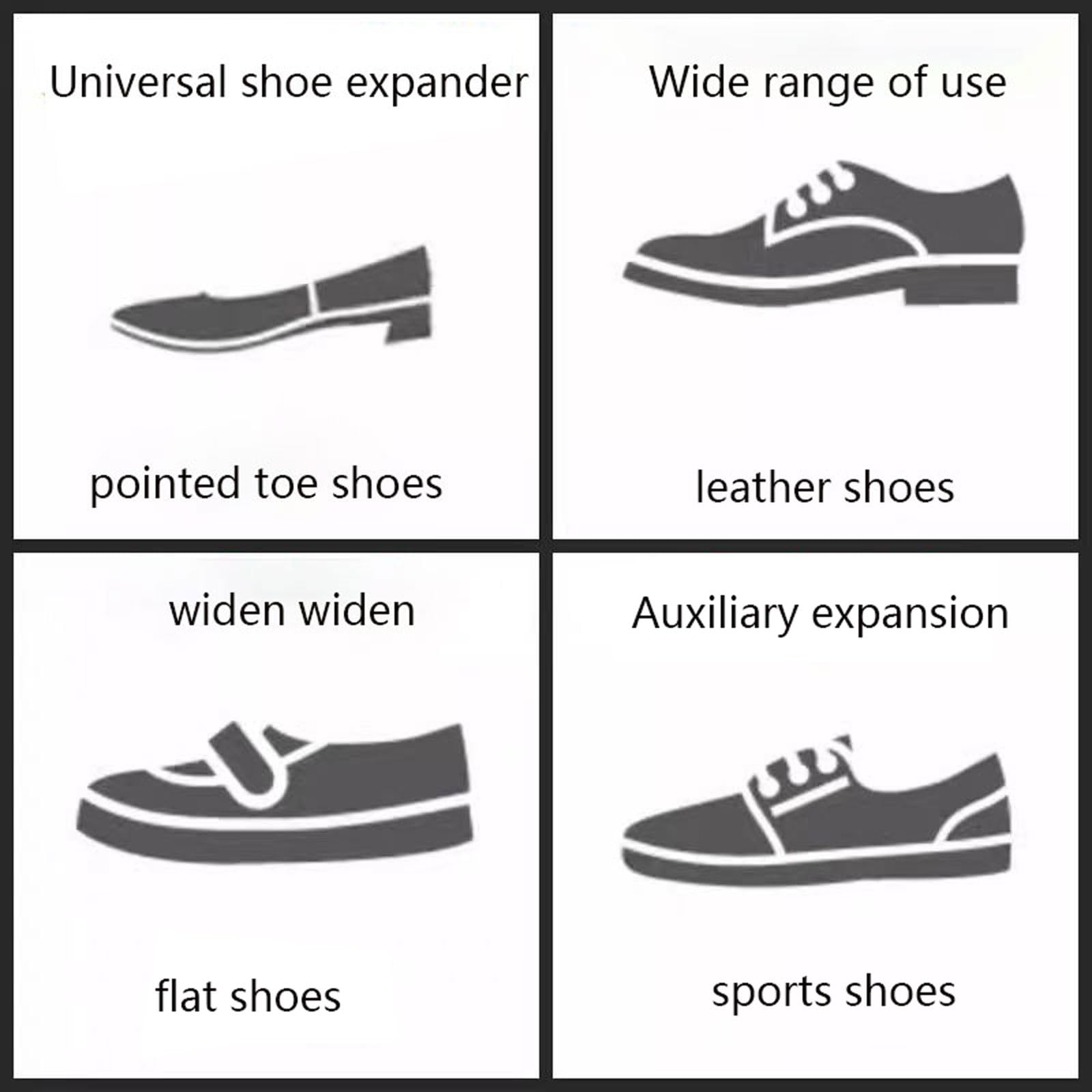 REVAHI Camilla De Zapatos, expansor de zapatos ajustable en 4 direcciones, Estirador de zapatos para hombres y mujeres