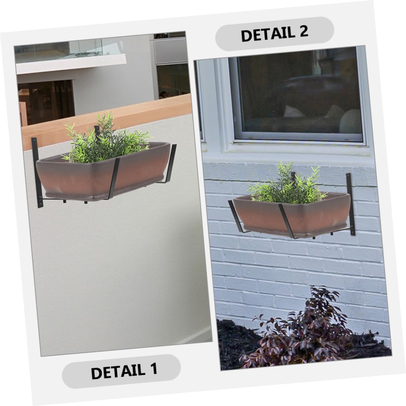 Sturdy Iron Flowerpot Stand Plant Supports for Outdoor/Indoor 4pcs Planter Boxes Brackets