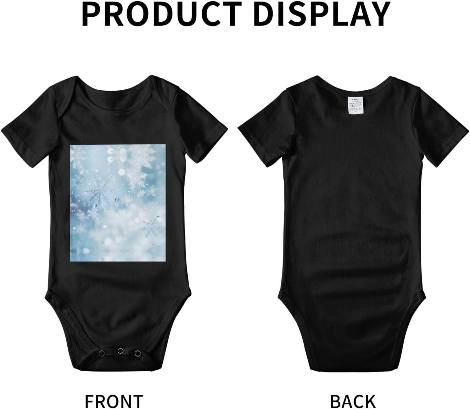 snow Patterned Baby Short Sleeve Crawling Suit - Newborn Short Sleeve One-Piece