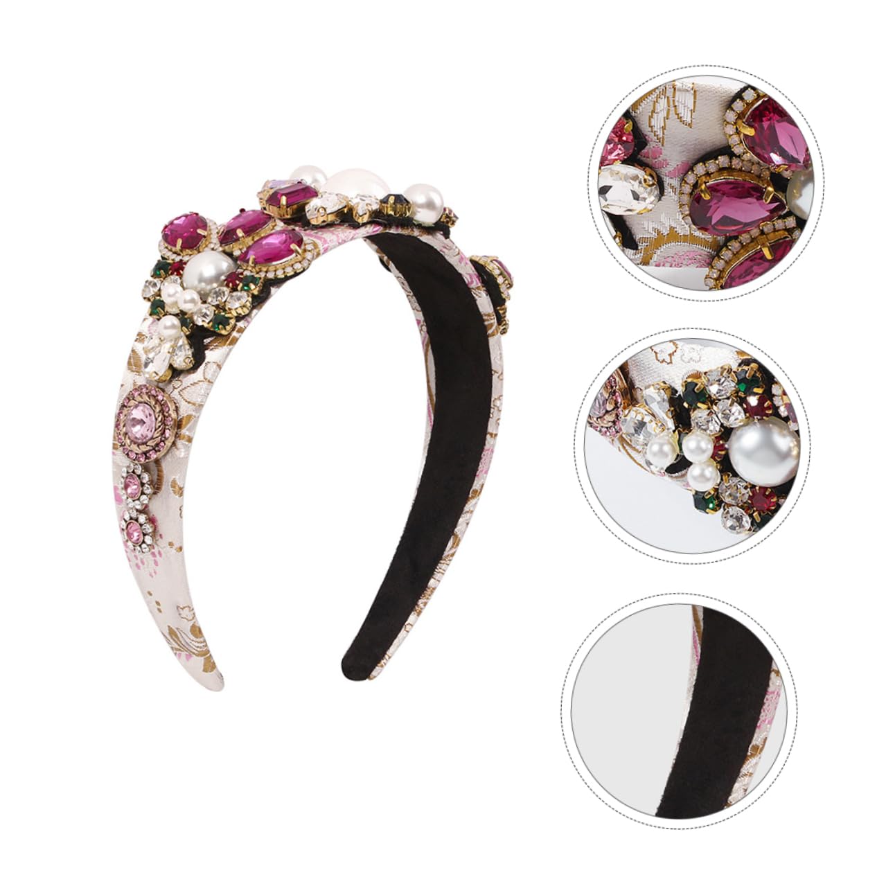 FRCOLOR 2stücke Hochwertiger Haarreif Damen Extravaganter Haarschmuck Mit Perlen Und Bunten Kristallen Stilvolle Kopfbedeckung Für Partys Und Besondere Anlässe Komfortabel Und Leicht Zu