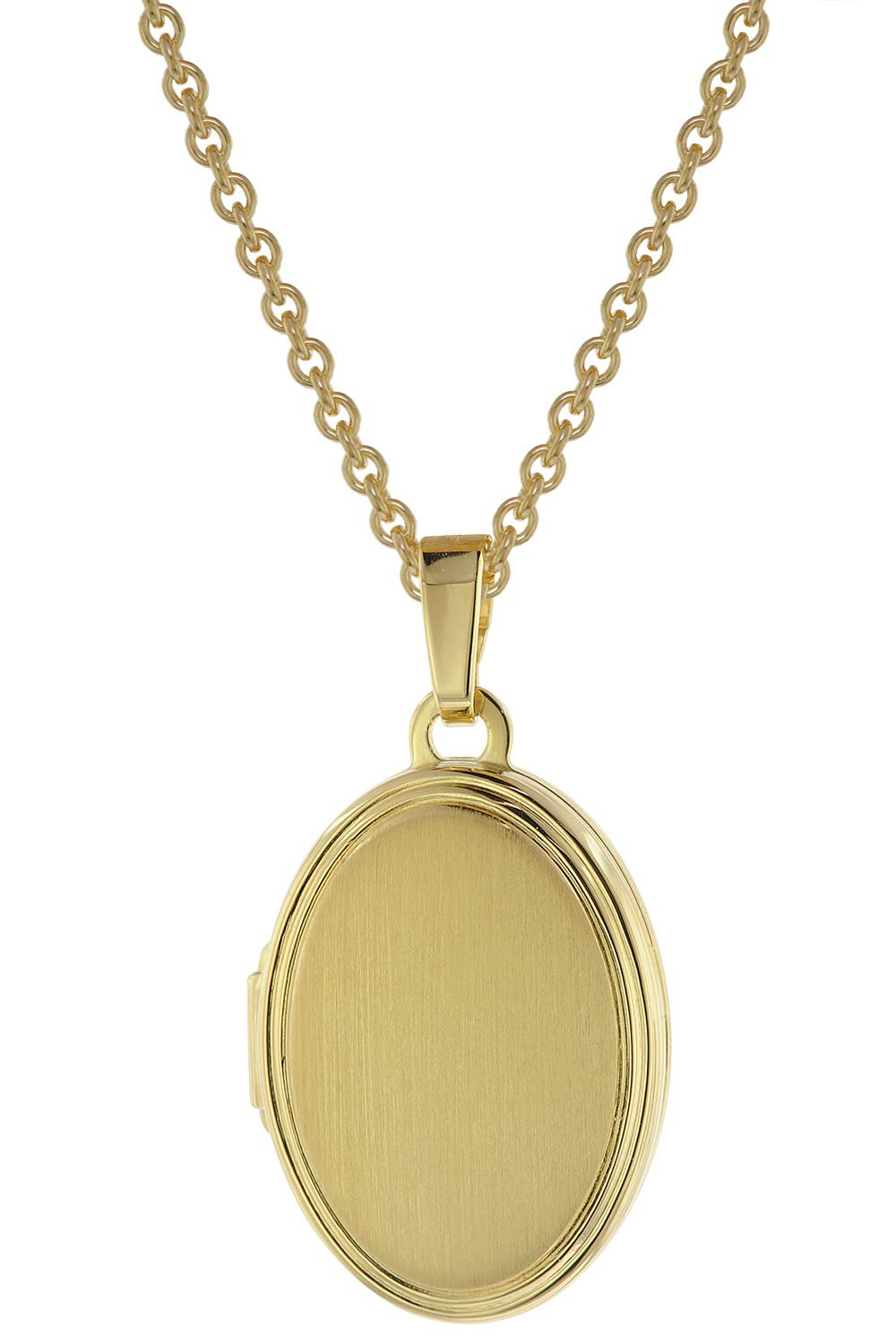 trendor Damen Medaillon mit Halskette Gold auf Silber 925 75745 | zauberhaftes Silber-Medaillon für Damen, zeitloser Silberschmuck für Frauen, tolle Geschenkidee