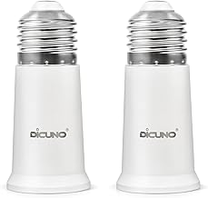 DiCUNO E27 5CM Verlängerung, E27 Sockeladapter, Konverter für LED-Lampen und Glühnlampen, 200W, 250V, PBT-Kunststoff, 2er-Pack