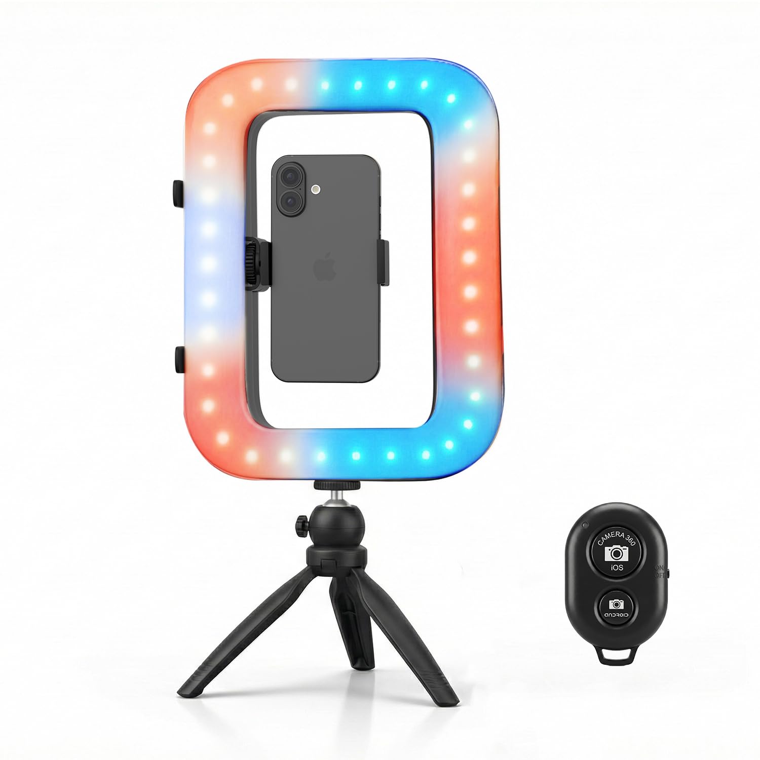 Lifelong Rechargeable RGB Ring Light for Video Shoot | 1500 mAh Battery with Tripod & Mobile Holder Clamp | LED Light for Selfie, YouTube Recording & Video Calling | Adjustable Color Temperature-picture-39