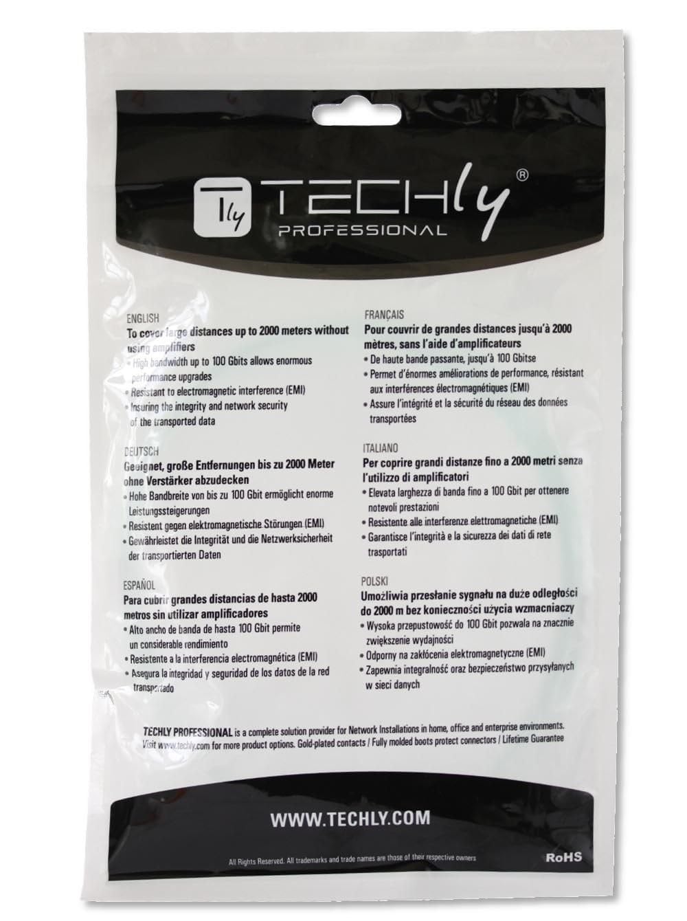 Techly Professional 304086 Cavo Fibra Ottica Multimodale OM4 SC/LC 50/125 10 m Fucsia
