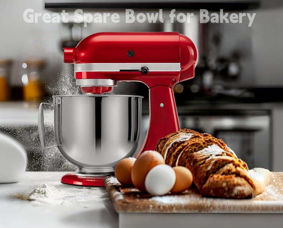Stainless Steel Mixer Bowl, 5.5 QT, Compatible With KitchenAid