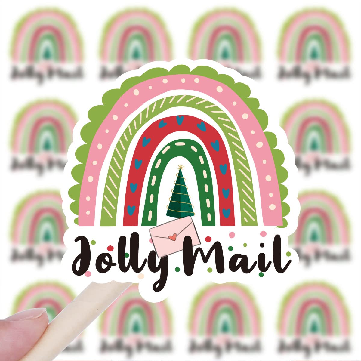 240 PCS Jolly Mail Rainbow Stickers,Cute Small Business Envelopes Stickers for Business Packages/Handmade Goods/Bags,Christmas Theme Small Shop Business Stickers for Envelopes Seals