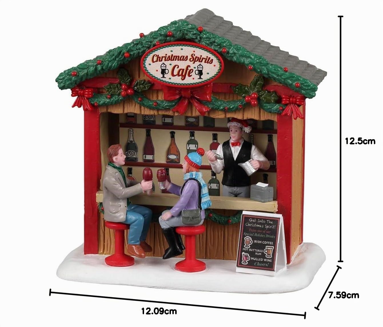 LEMAX Heißgetränke-Kiosk „Christmas Spirits Cafe“ aus Kunstharz H12,8 x 12,8 x 7,8 cm