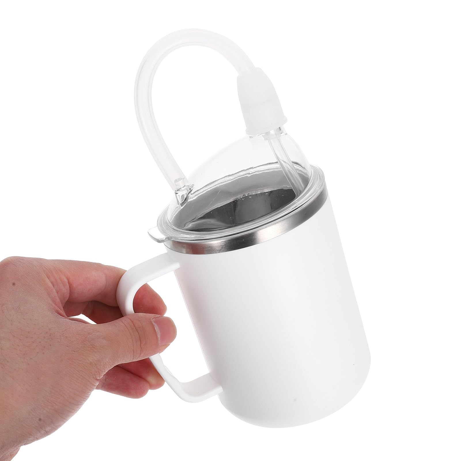 Auslaufsicherer Trinkbecher mit Griff und Anti Verschluckschutz 500 Ml für Senioren und Patienten für Pflege und Flüssignahrung im Krankenhaus