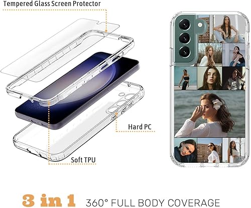 Vista 34 de Funda transparente 3 en 1 diseñada para teléfono Galaxy S21, Plus/Ultra/FE 5G Samsung, capas protectoras híbridas [protector de pantalla] Borrar 05