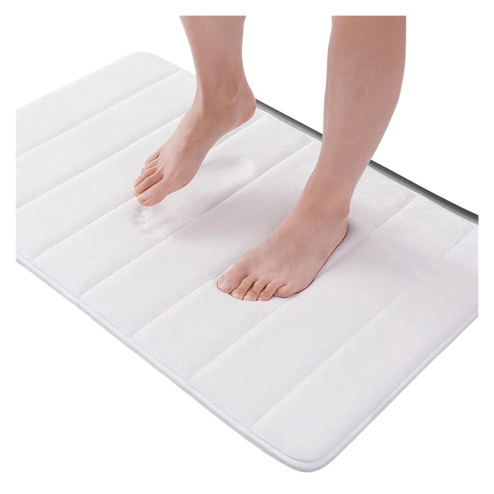 Tapis de bain absorbant grand format blanc pour sortie de baignoire