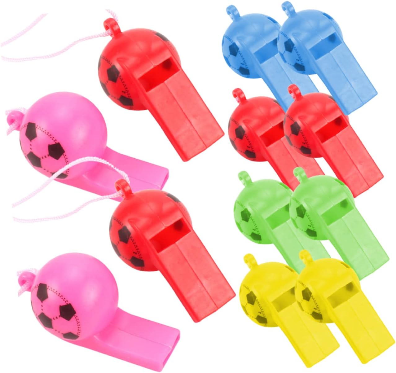 TOYANDONA 200pcs Light Whistle Loudest Safety Hiking Whistle Lanyard for Sports Referee Random Color