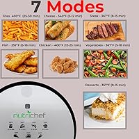 Vista 3 de NutriChef Freidora de aire - 1000w, capacidad de 2 cuartos de galón, freidora personal de aire, ahorra espacio en la encimera, cocina sin aceite