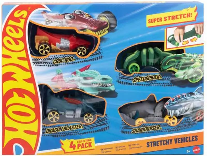 Hot Wheels | Stretch Vehicles - 4 Pack | Collectable Cars