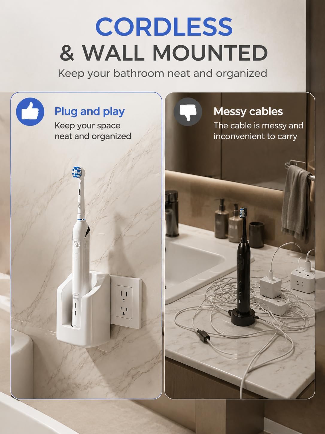 Wall Charger for Oral B Toothbrush Compatible with Pro 1000 io2 io3