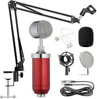 Condenser Mic Kit Mic Set Gaming Mic, Podcast Mic To 3.5Mm With Adjustable Mic Suspension Scissor Arm, For Studio Recording Broadcasting Vocal Microphones