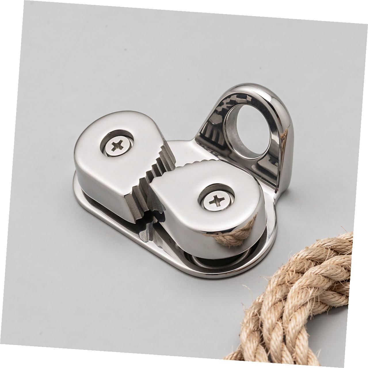 2 Pezzi Clip Corda Marino con Guida, Acciaio Inossidabile Argento | Barche e Yacht, Fissaggio Affidabile, Due Viti Autofilettanti Incluse, Equipaggio