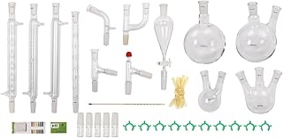 Gagalayong 32PCS Lab Chemilcal Unit, 24/40 Joints Glass Organic Chemistry Lab Glassware Kit