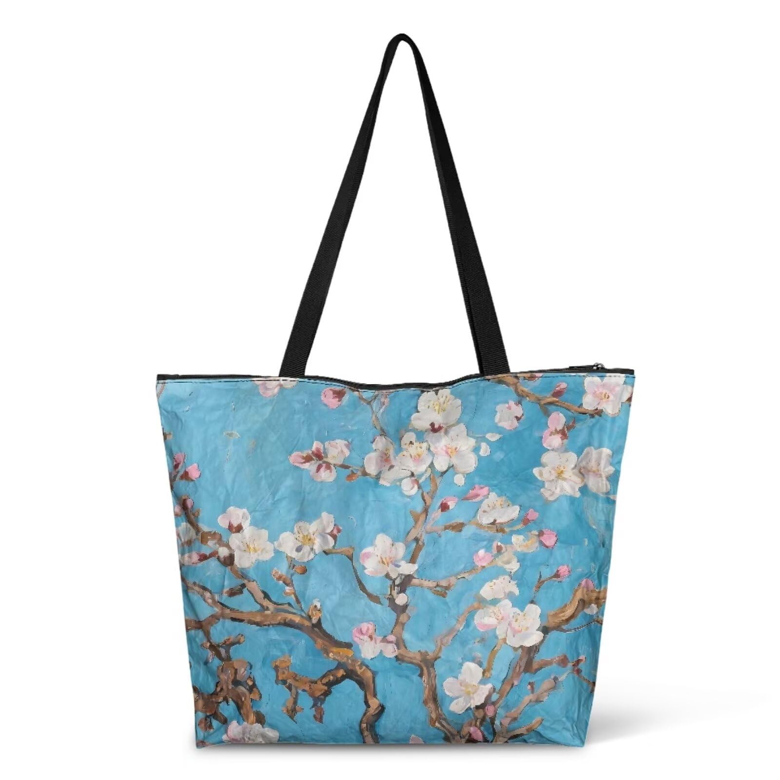 Art Lover Zippered Tote Bag Waterproof Large Work Tote Bags, Artwork Women's Purse Handbags Travel Totes