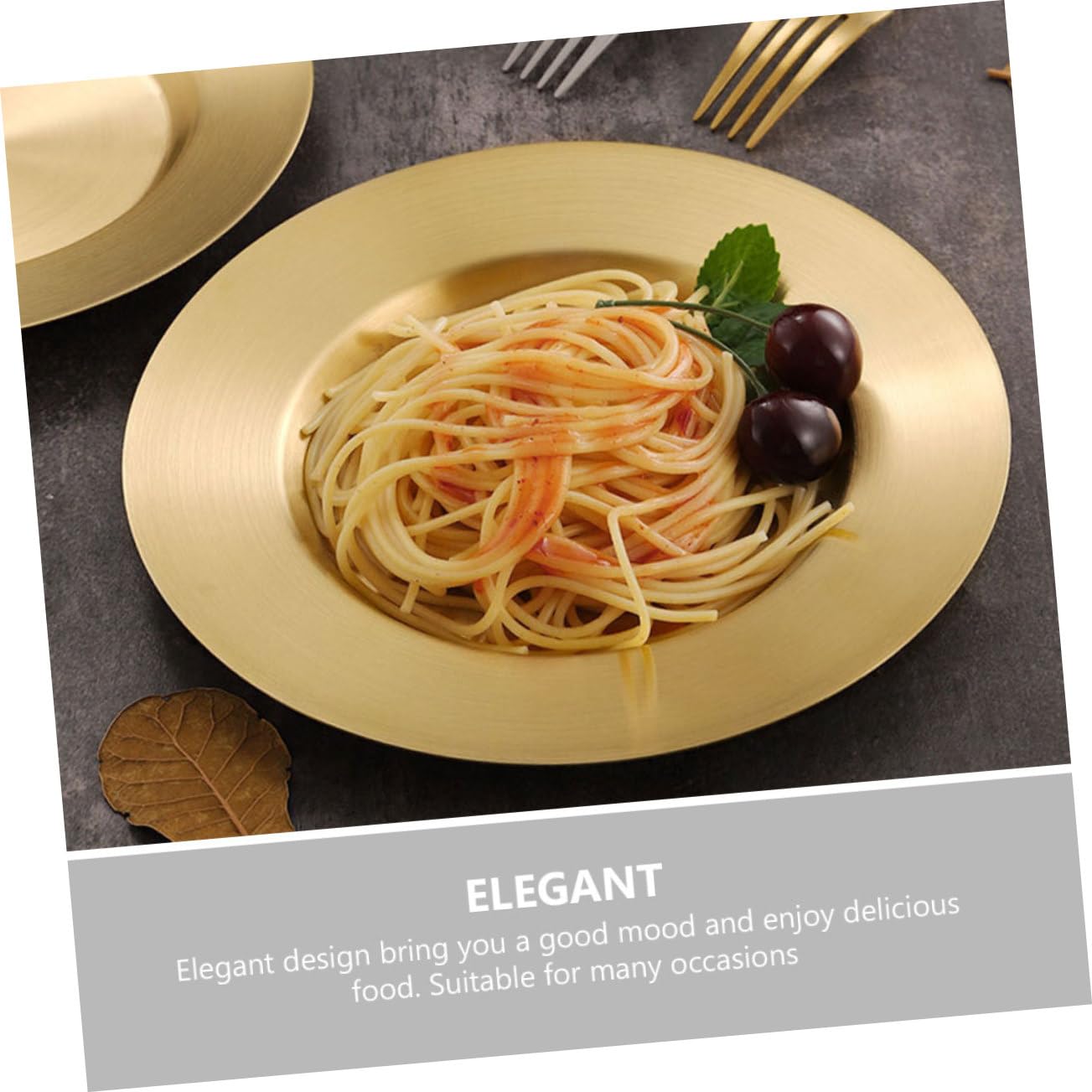 MOLUCKFU Stainless Steel Dinner Plate Unbreakable Pasta Dish for Home Camping Bbq Elegant Food Tray for Salad Dessert Easy to Clean Reusable Kitchen Essential